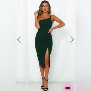 HELLO MOLLY TAKING IT BACK DRESS FOREST GREEN